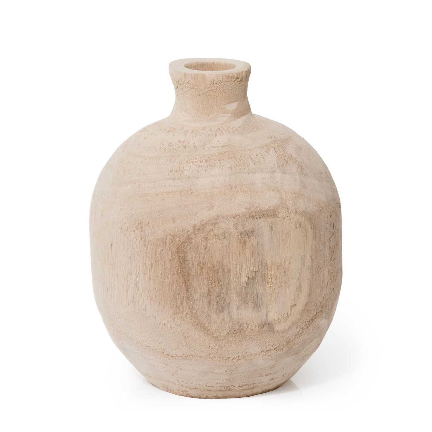 Paulownia Wood Round Vase - Small Size