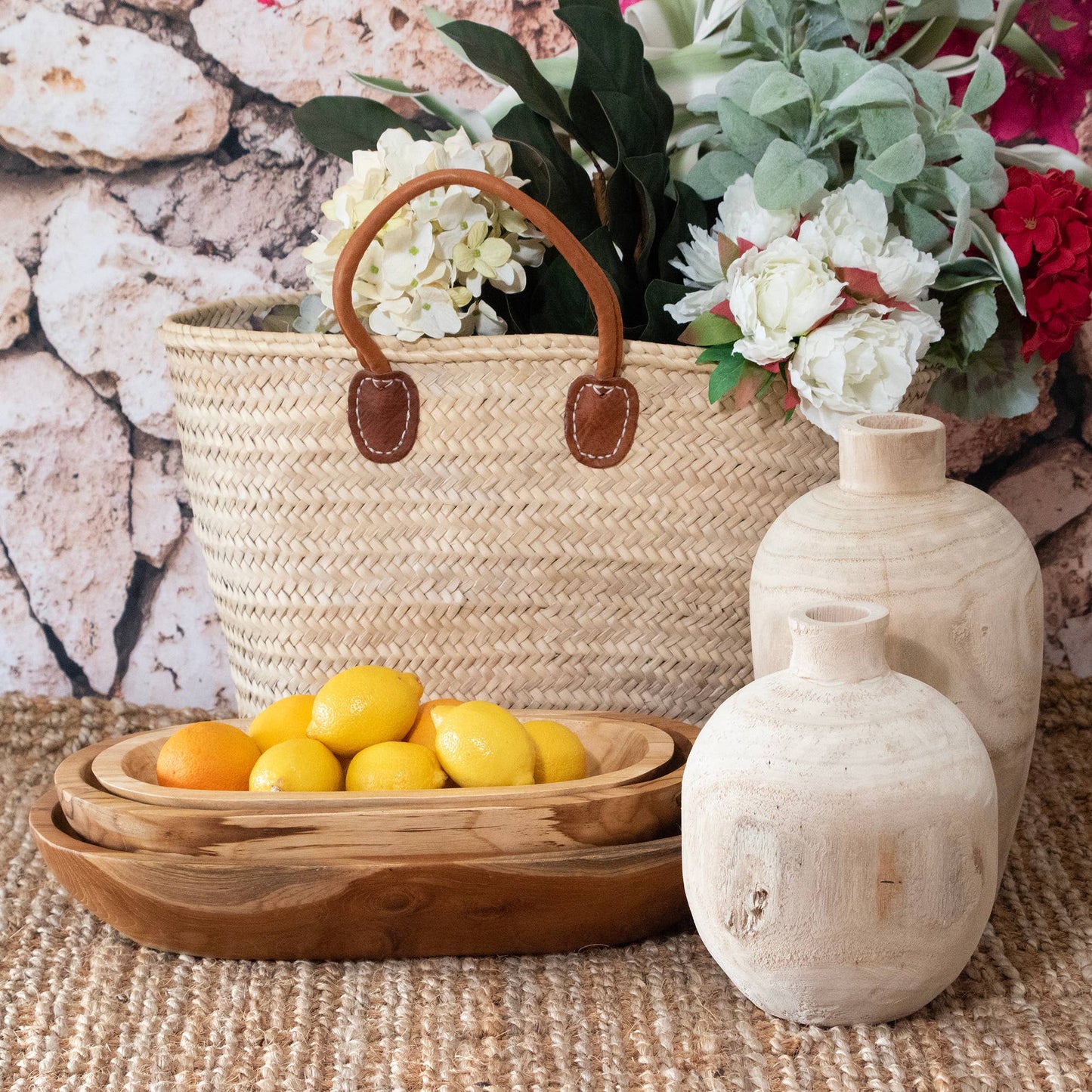 Paulownia Wood Round Vase - Small Size