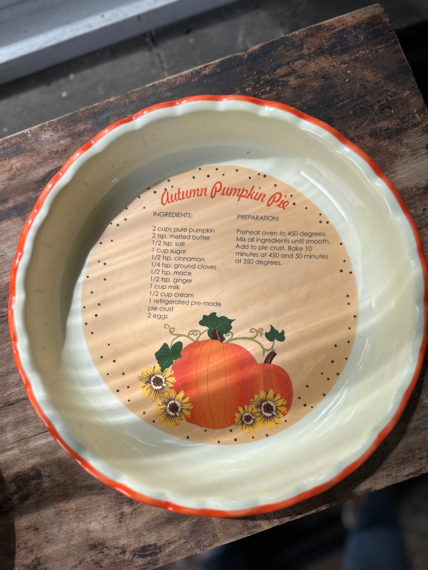 Vintage Fall Pie Plates (your choice pumpkin, pecan, or apple)