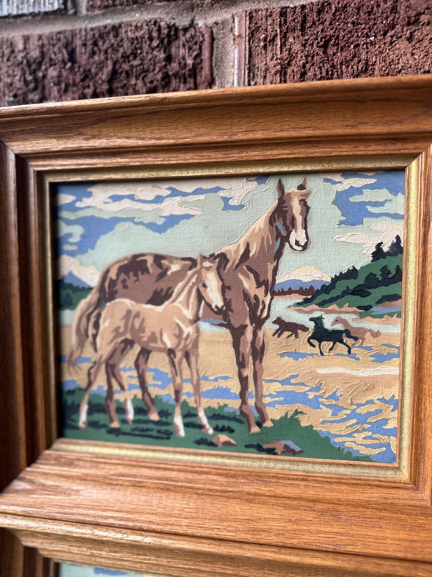 Vintage Paint by Number - Tan Horses