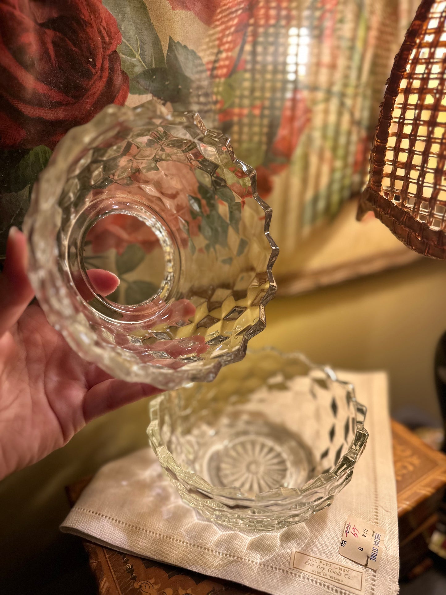 Vintage Homco Diamond Cut Fairy Lamp