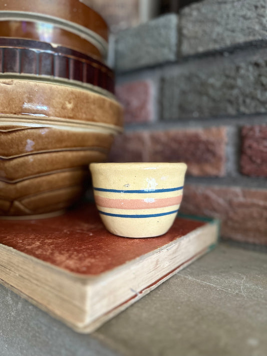 Antique Yellow Ware Custard Cup