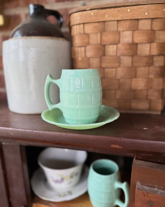 Vintage Mint Green Barrel Mug