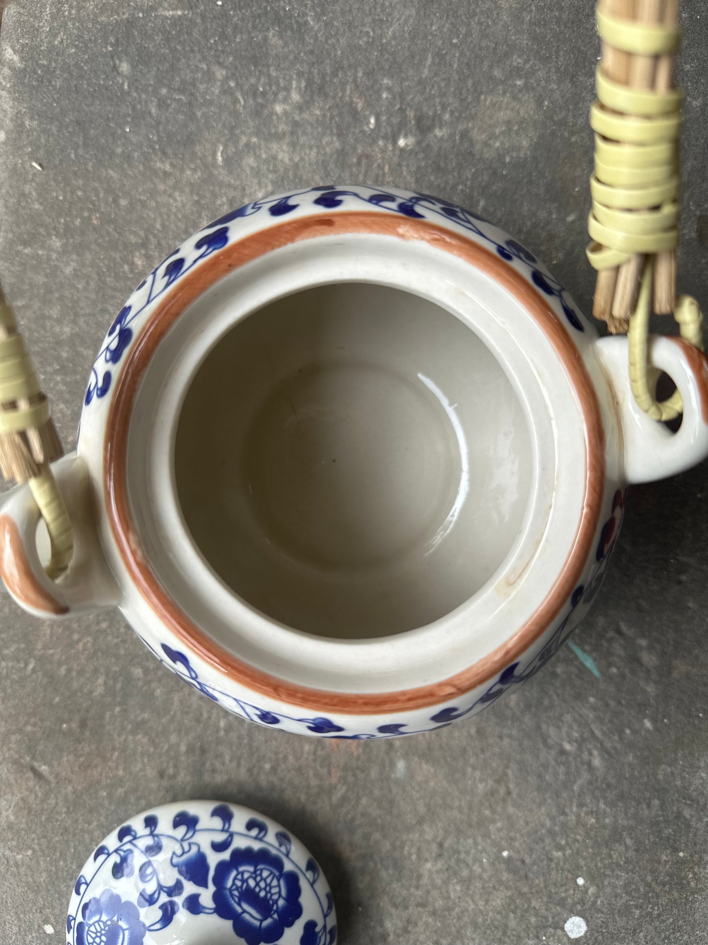 Blue and White Floral Tea Pot