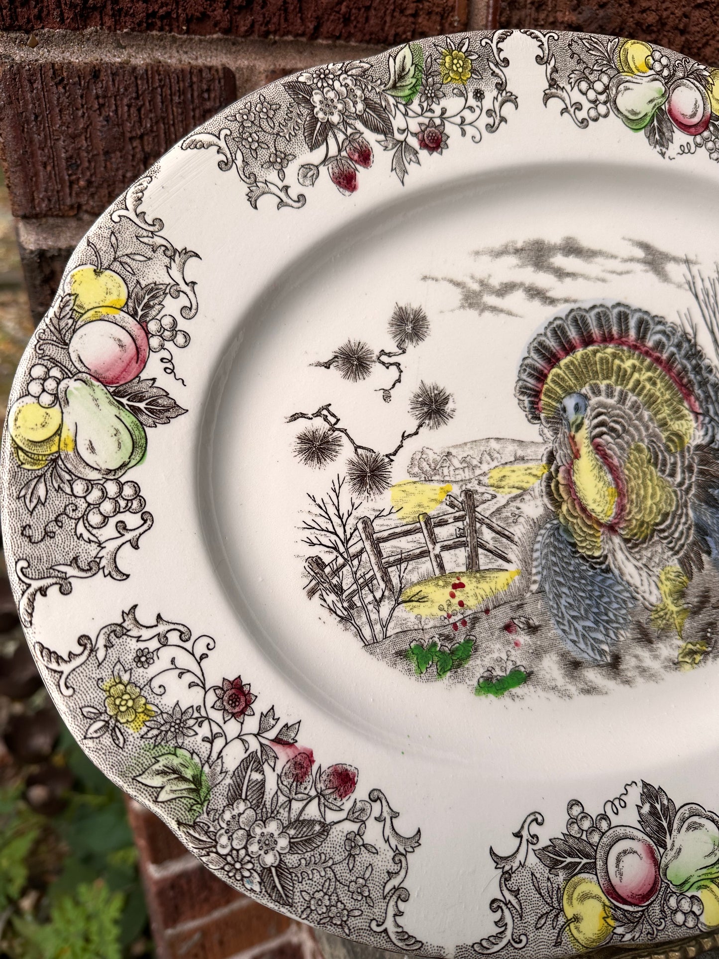 Vintage Transferware Turkey Platter