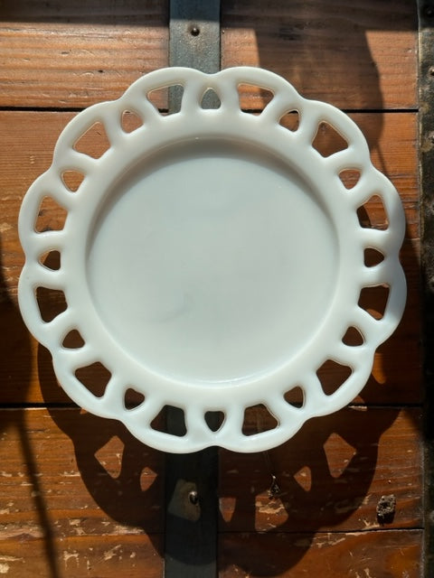 Set of Two Hazel Atlas Milk Glass Plates