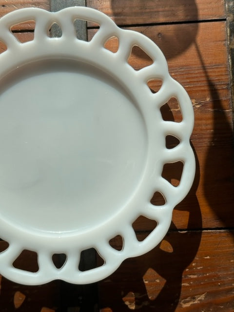 Set of Two Hazel Atlas Milk Glass Plates