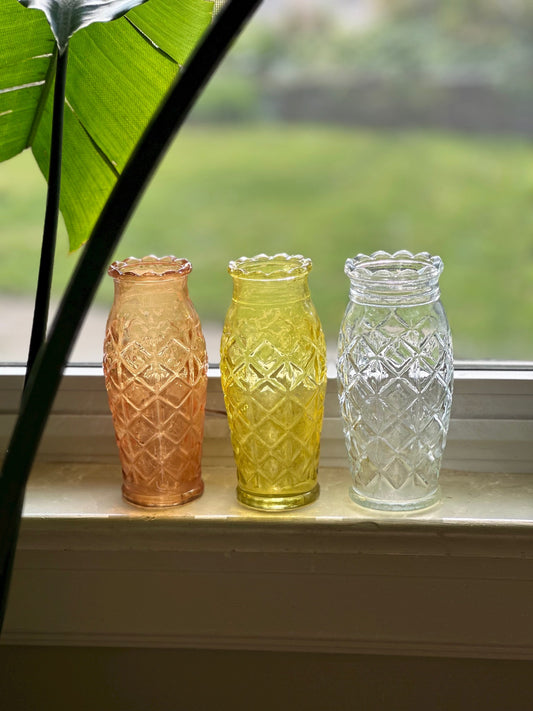 Trio of Vintage Glass Vases