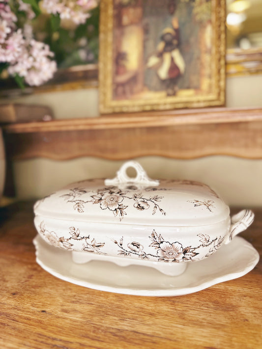 Vintage Transferware Covered Dish