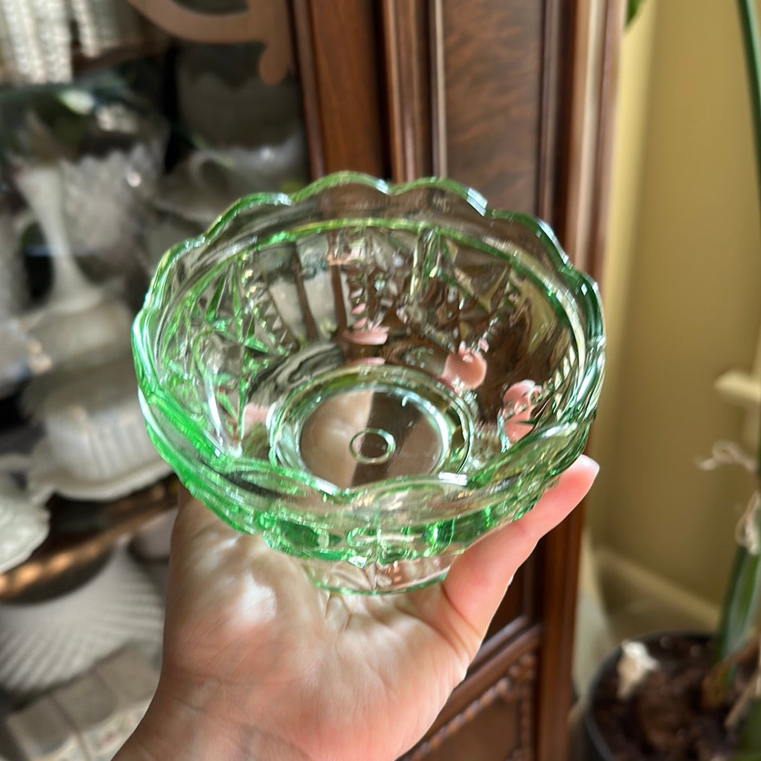 Indiana Glass Ice Green Fairy Lamp