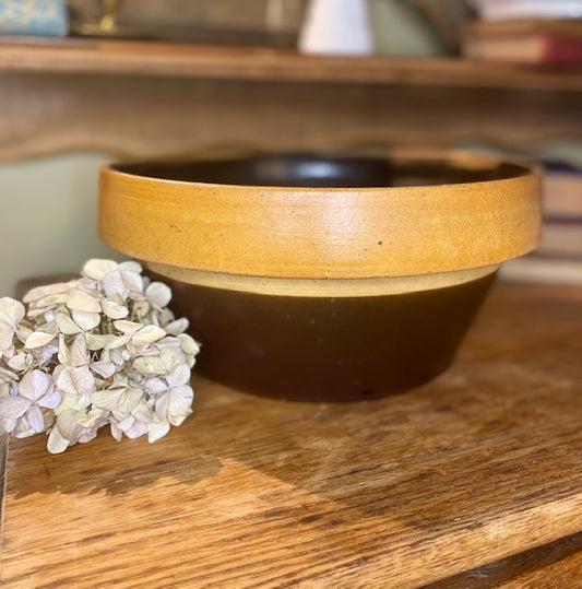 Vintage Two Toned Glazed Stoneware Bowl