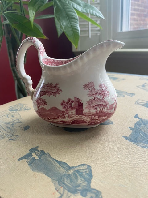 Spode Copelan 19th Century Red Transferware Creamer