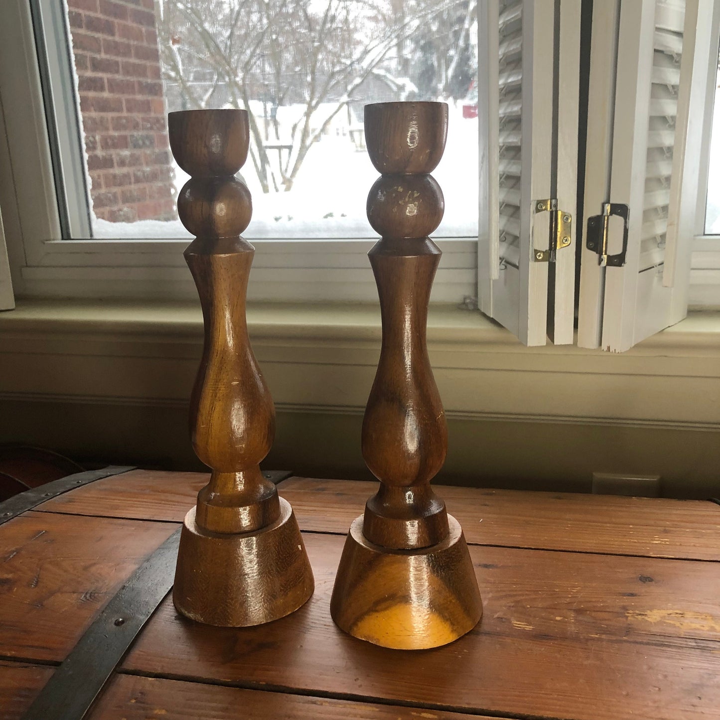 Wooden Candlesticks -set of 2