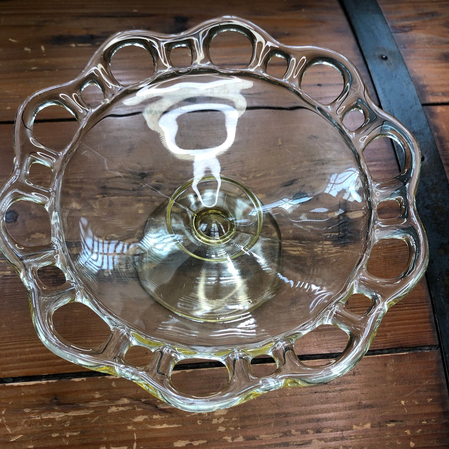 Vintage Lace Edge Depression Glass Dish
