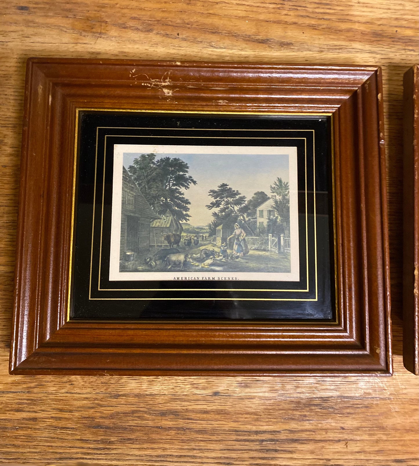 Vintage Framed Currier & Ives Prints - set of 2