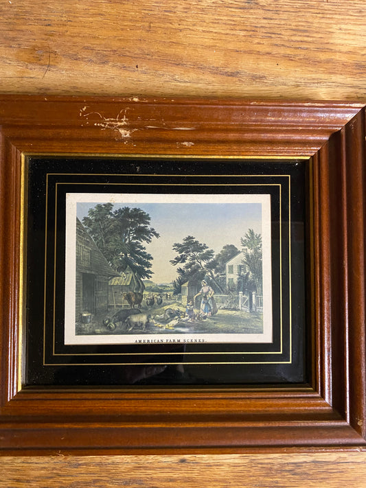 Vintage Framed Currier & Ives Prints - set of 2